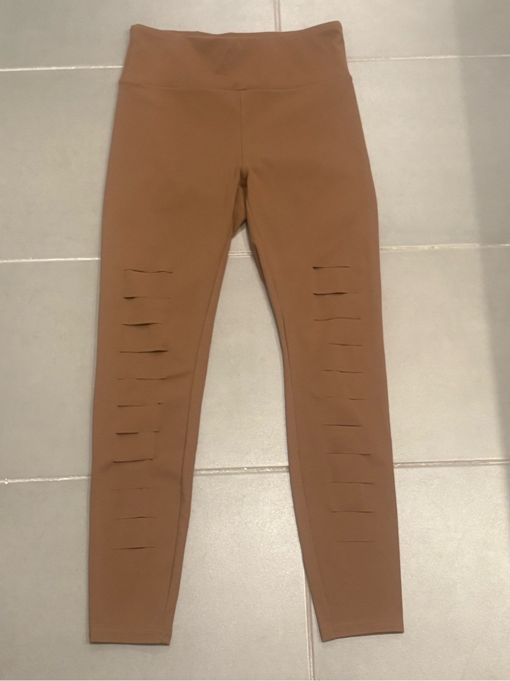 Halara Armageddon Slashed High-Waist Brown Active Leggings